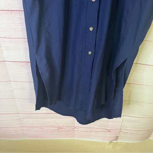Universal Thread 100% Cotton Navy Blue Button Front Pocket Shirt Dress Size XS - Picture 5 of 6